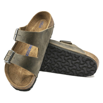 Birkenstock Arizona Soft Footbed Sandals - Faded Khaki Oiled Leather