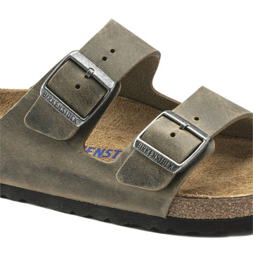 Birkenstock Arizona Soft Footbed Sandals - Faded Khaki Oiled Leather