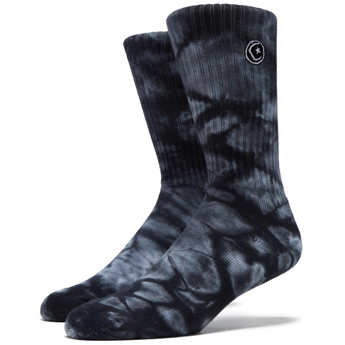 Foundation Star And Moon Tye Dye Socks - Black/White image 1