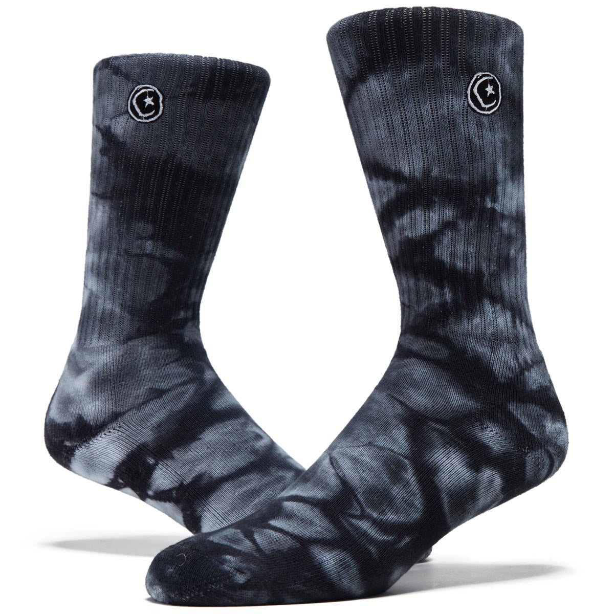 Foundation Star And Moon Tye Dye Socks - Black/White image 2