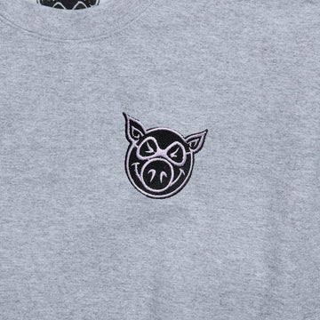 Pig Head Crew Sweatshirt - Heather Grey