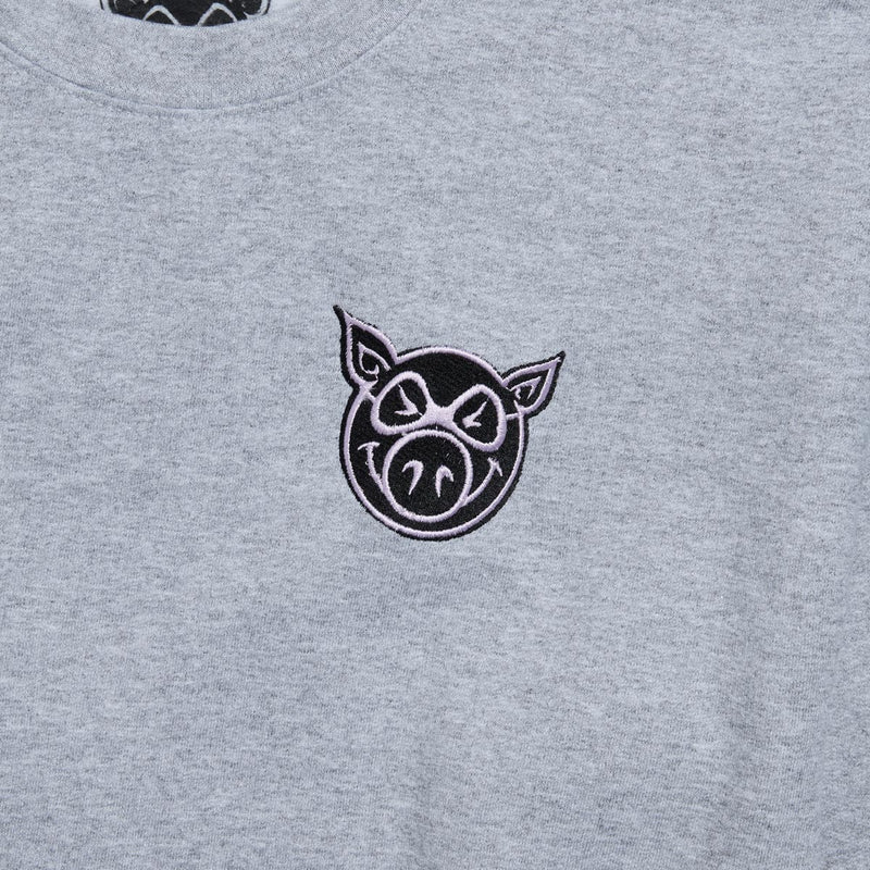 Pig Head Crew Sweatshirt - Heather Grey