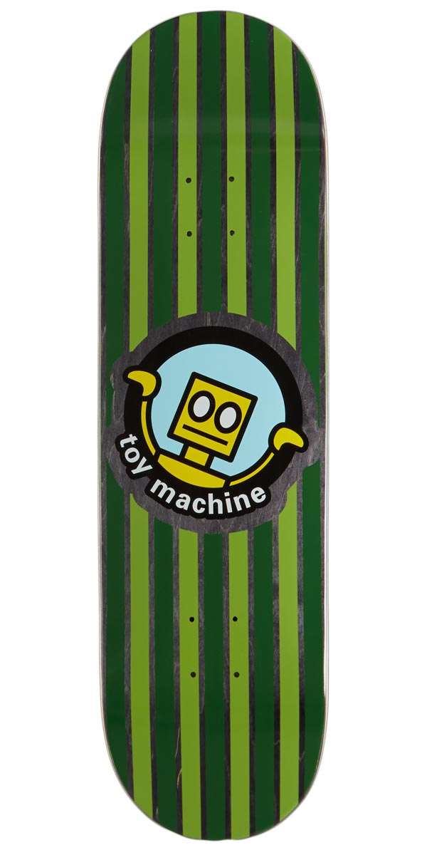 Toy Machine Robot Stripes Skateboard Deck - Green - 8.75