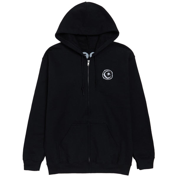 Foundation Star And Moon Embroidered Zip Hoodie - Black – CCS