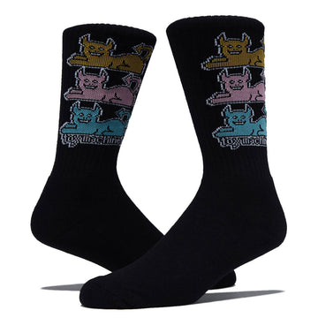 Toy Machine Triple Cat Socks - Black