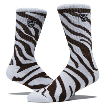 Pig Zebra Socks - Brown