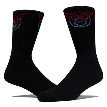 Pig Head Fade Socks - Black