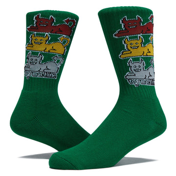 Toy Machine Triple Cat Socks - Green