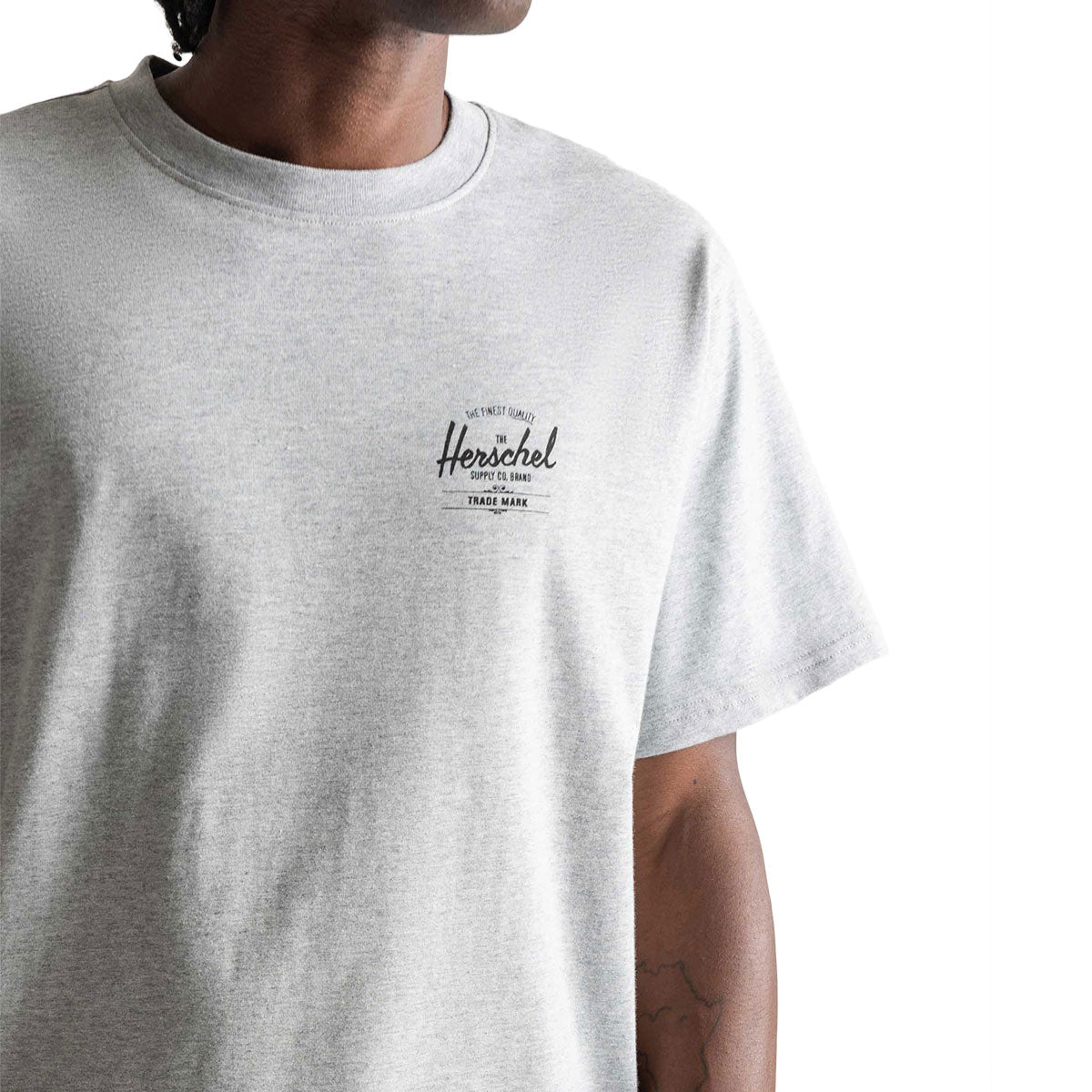 Herschel Supply Basic T-Shirt - Heather Light Grey/Black image 3