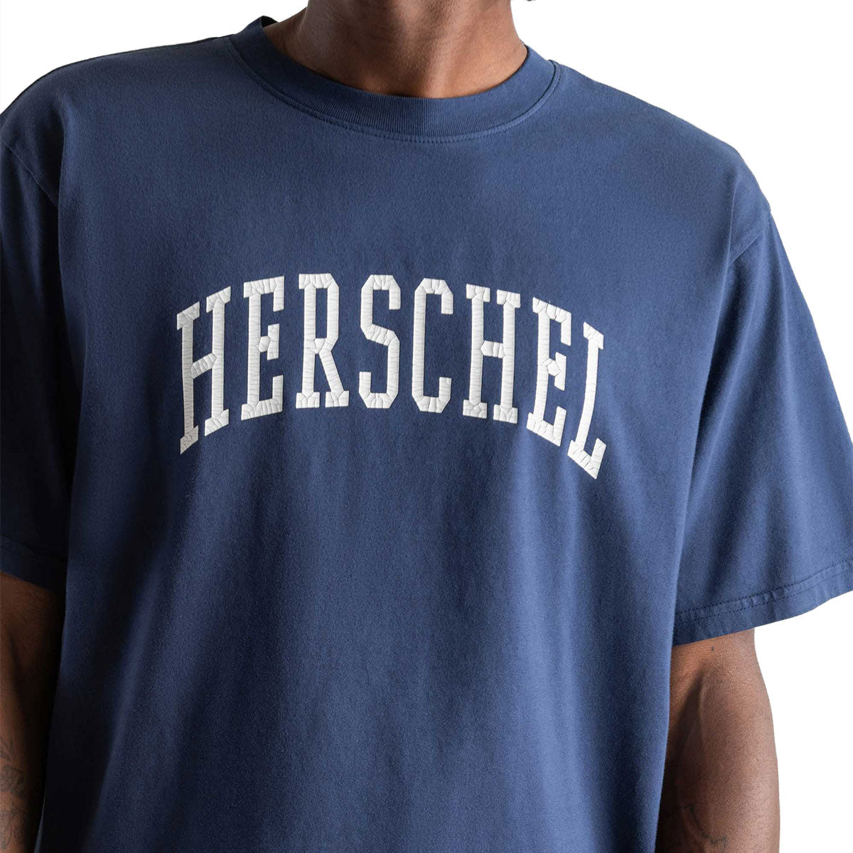 Herschel Supply Faculty T-Shirt - Dark Navy/Blanc De Blanc image 3