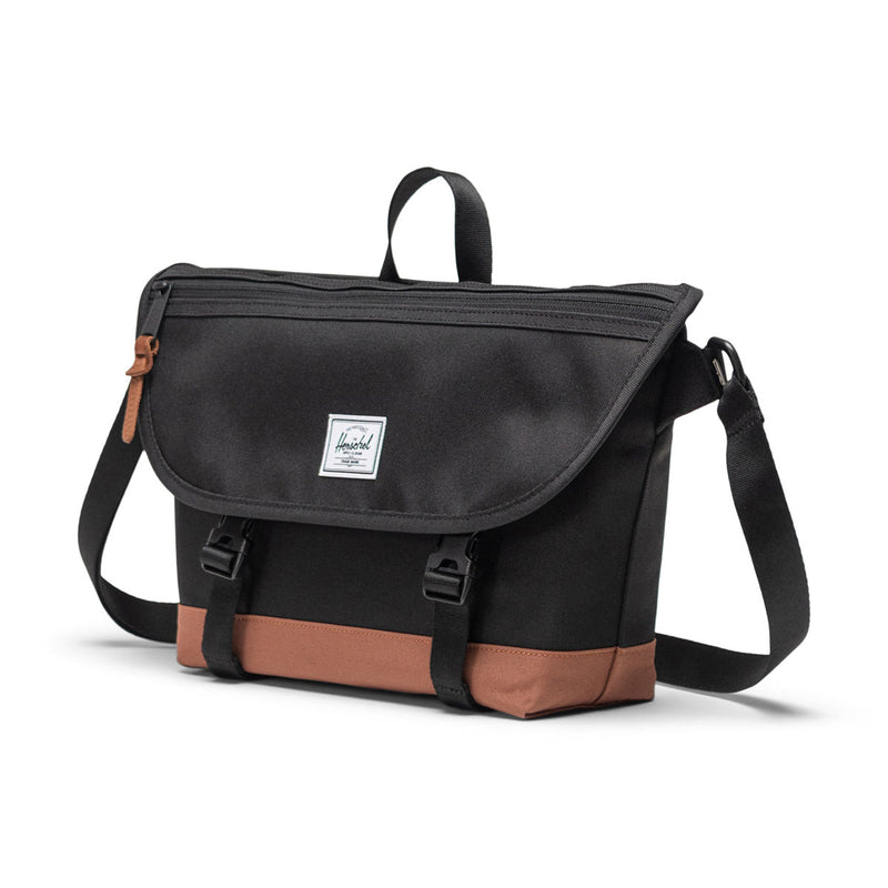 Herschel Supply Cove Small Messenger Bag - Black/Saddle Brown