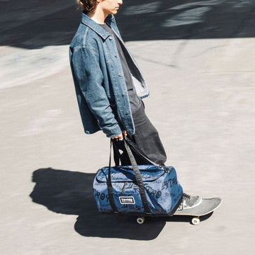 Herschel Supply x Thrasher Heritage Skate Duffle Bag - Oceana/Dark Navy Destroy