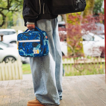 Herschel Supply x LEGO Little Pop Quiz Lunch Box - Abstract Bricks Blue