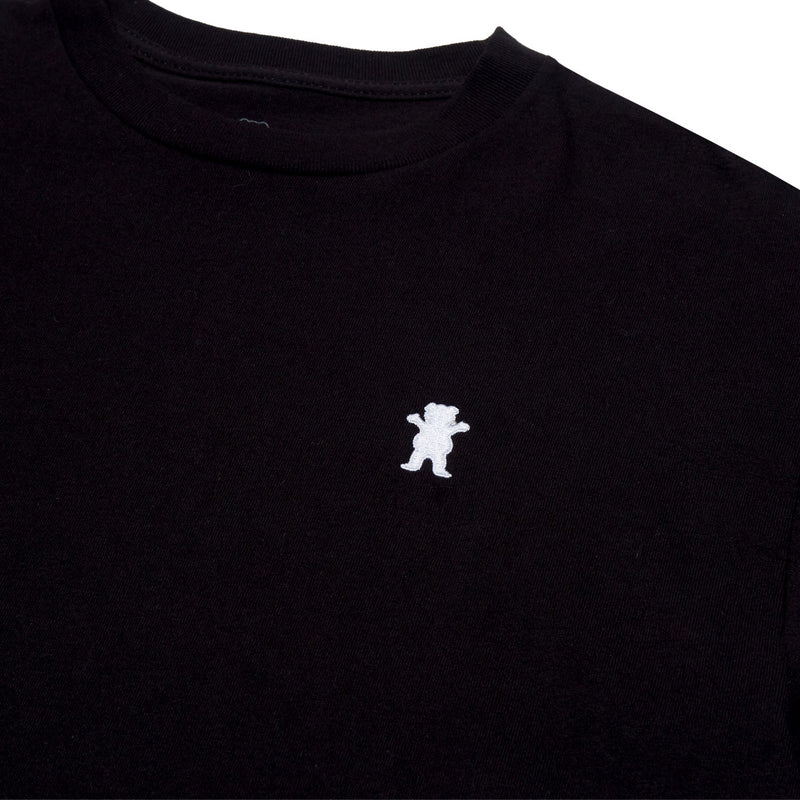Grizzly Embroidered OG Bear T-Shirt - Black/White