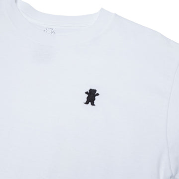 Grizzly Embroidered OG Bear T-Shirt - White/Black