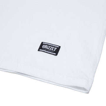 Grizzly Embroidered OG Bear T-Shirt - White/Black