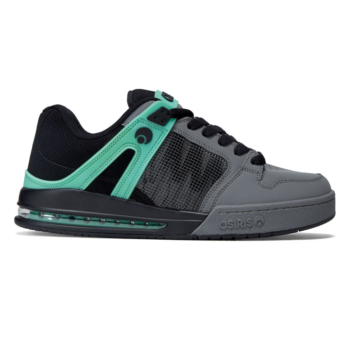 Osiris Pixel Shoes - Black/Charcoal/Green Glow image 1
