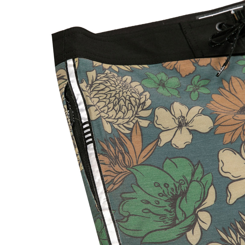 AVVA Sketch Hibiscus 19 Boardshorts - Olive
