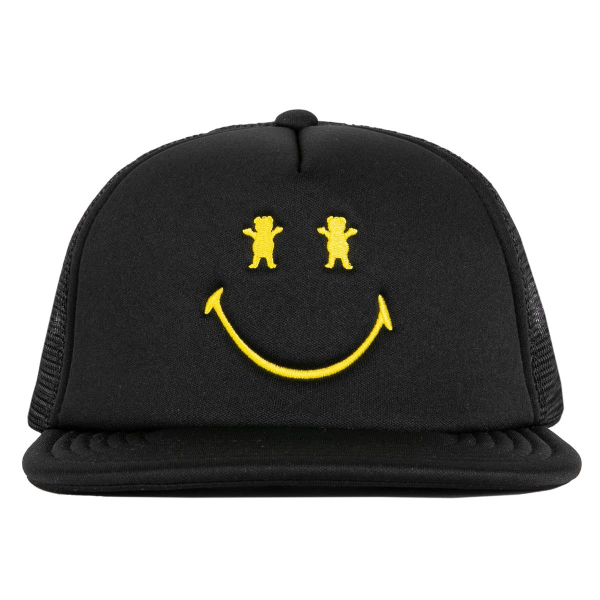 Grizzly x Smiley World Big Smile Trucker Snapback Hat - Black image 2
