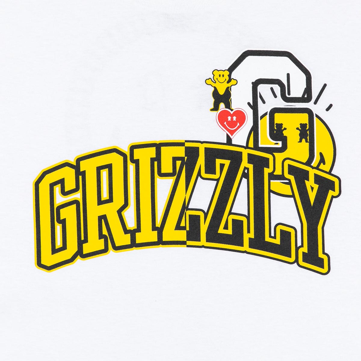 Grizzly x Smiley World School Of Happiness T-Shirt - White image 3