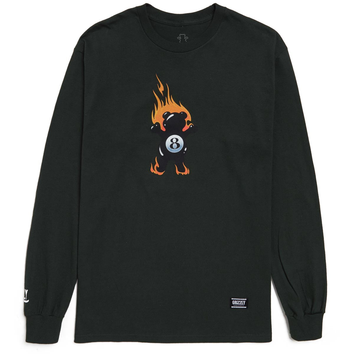 Grizzly Behind The 8Ball Long Sleeve T-Shirt - Forest Green image 1