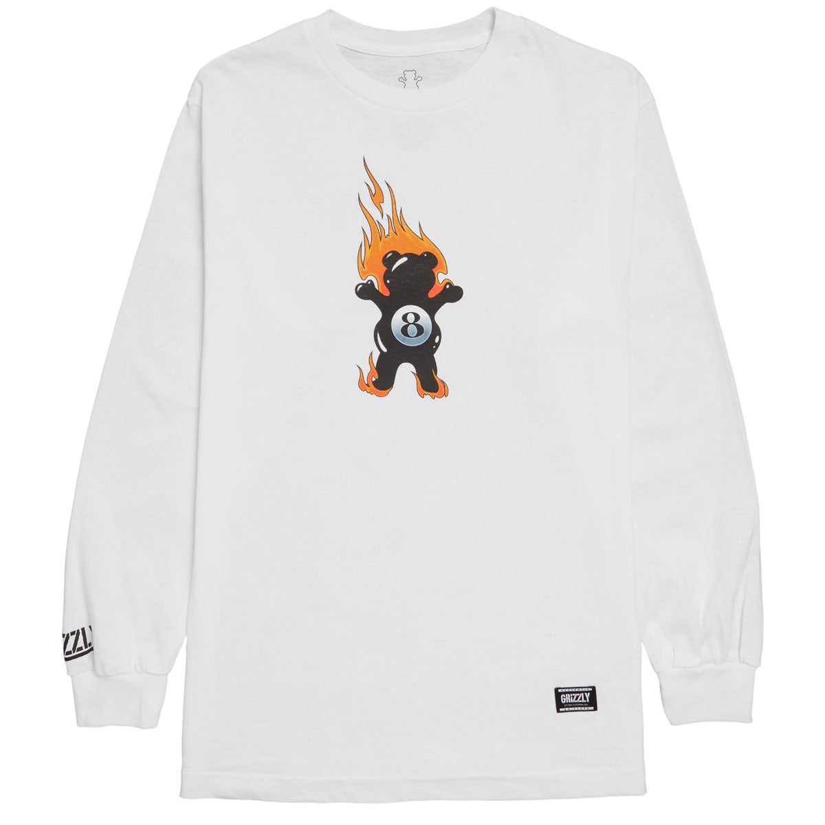 Grizzly Behind The 8Ball Long Sleeve T-Shirt - White image 1