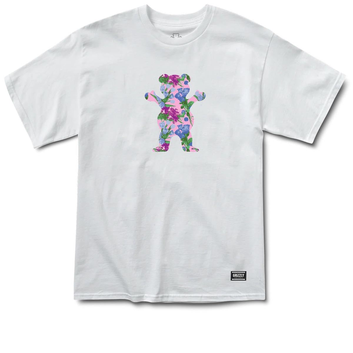 Grizzly Give Em Flowers T-Shirt - White image 1