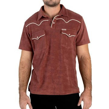 Sendero Cantina Terry Polo Shirt - Mahogony