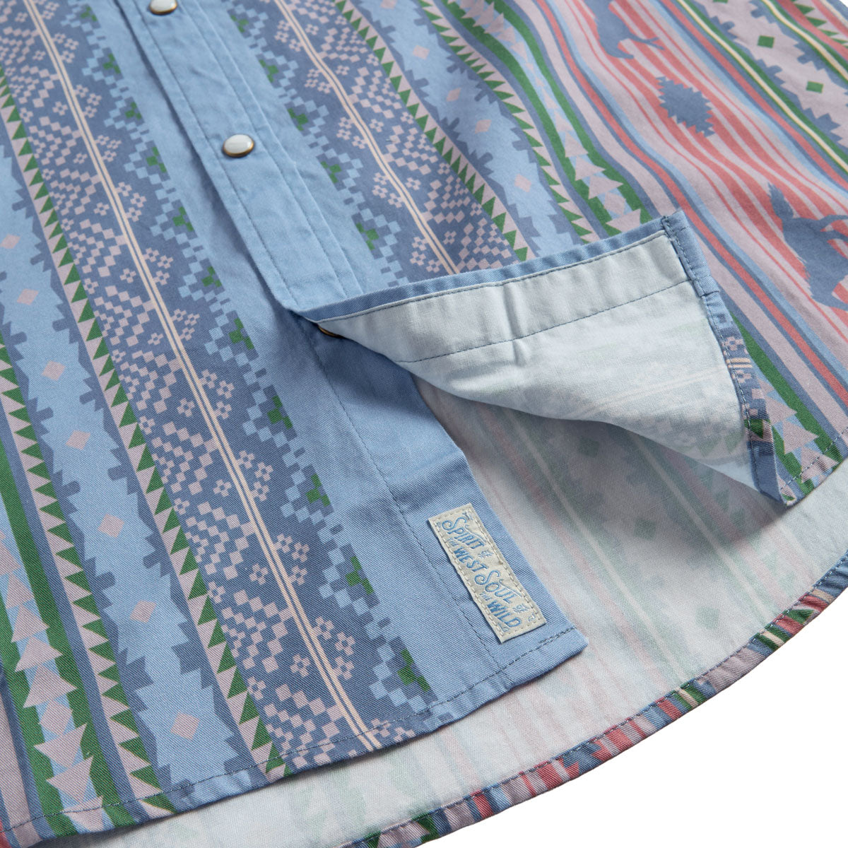 Sendero The Wyatt Pearl Snap Serape Shirt - Western Stripe Sky Blue image 4