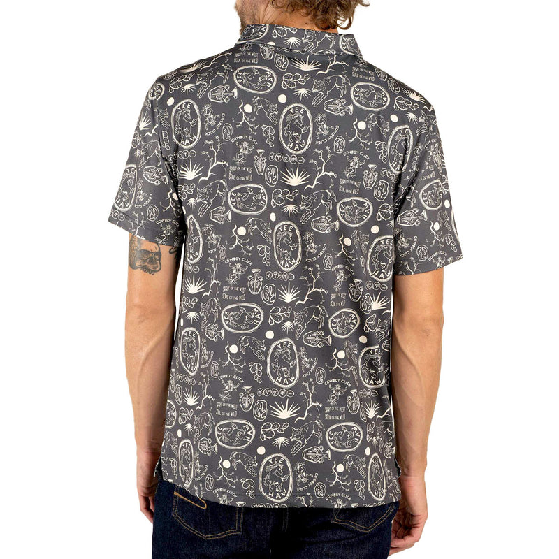Sendero High Noon Performance Polo Shirt - Haw Yee Print Charcoal