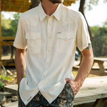 Sendero The Wyatt Pearl Snap Solid Shirt - Antique White