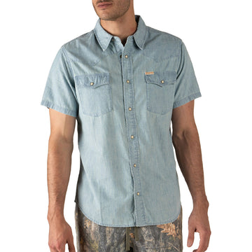 Sendero The Wyatt Pearl Snap Denim Shirt - Washed Indigo Chambray