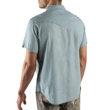 Sendero The Wyatt Pearl Snap Denim Shirt - Washed Indigo Chambray