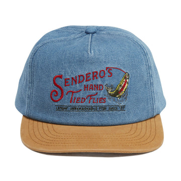 Sendero Hand Tied Flies Hat - Washed Denim