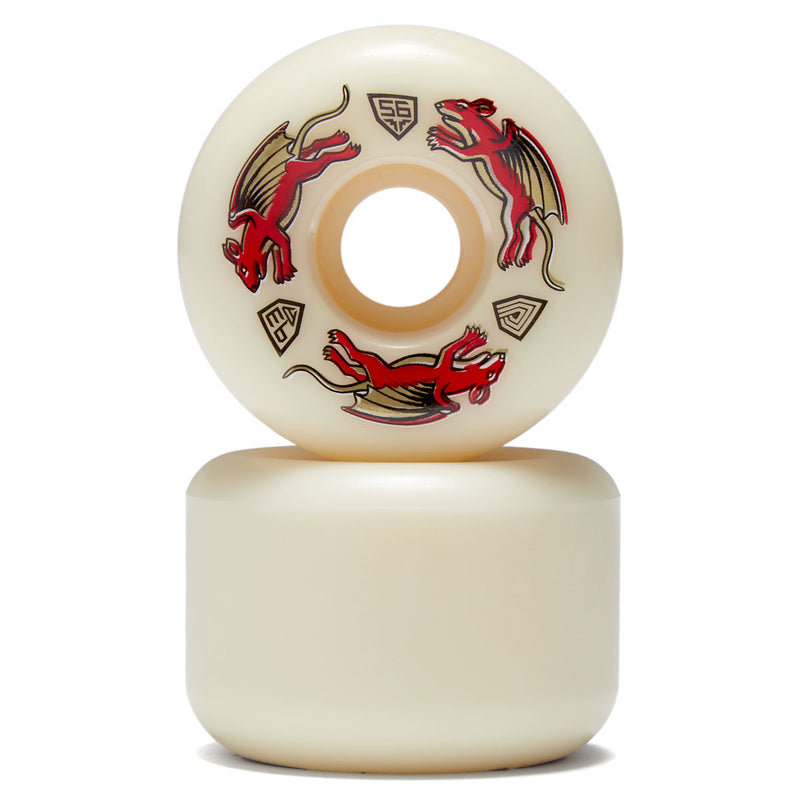 Powell-Peralta Dragon Formula Nano Rat 93a A2 Skateboard Wheels - Off White - 56mm