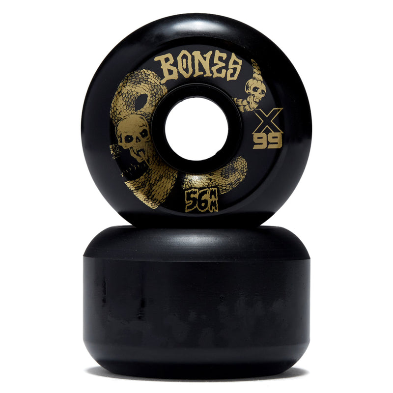 Bones X Formula Death Venom 99a V6 Wide-Cut Skateboard Wheels - Black - 56mm