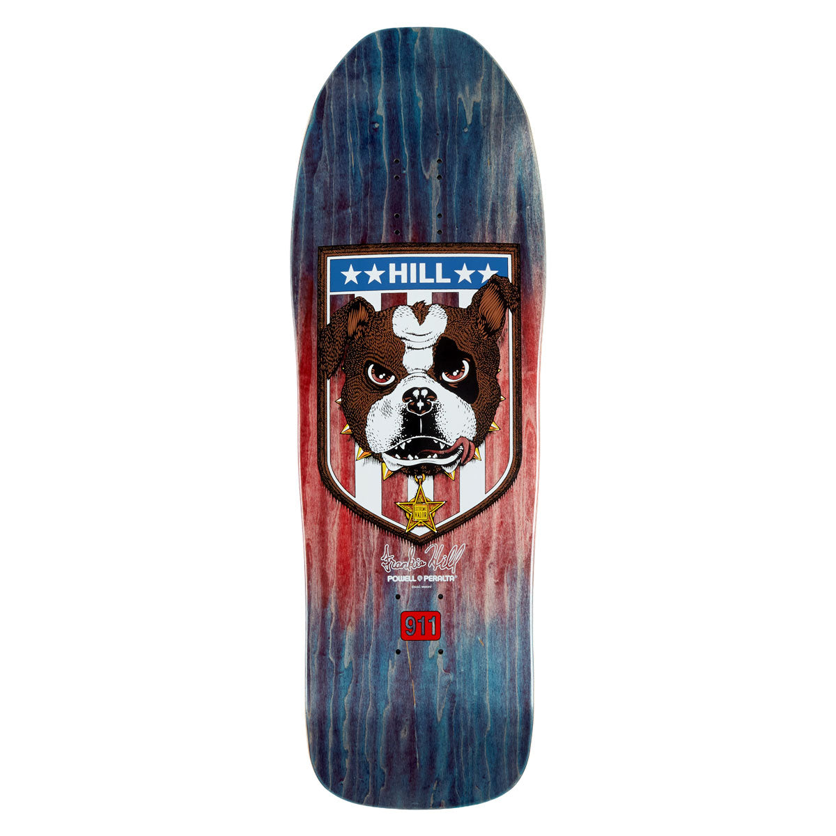 Powell-Peralta Frankie Hill Bull Dog 13 Skateboard Deck - Blue/Red