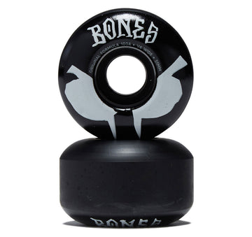 Bones 100s Wides 100a V4 Wide Skateboard Wheels - Black 2026 - 51mm