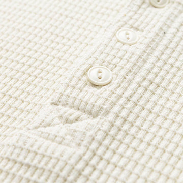 Seager Sawpit Henley Long Sleeve Thermal Shirt - Vintage White