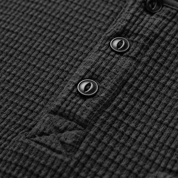 Seager Sawpit Henley Long Sleeve Thermal Shirt - Vintage Black