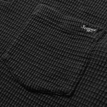 Seager Sawpit Henley Long Sleeve Thermal Shirt - Vintage Black