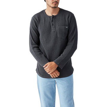 Seager Sawpit Henley Long Sleeve Thermal Shirt - Vintage Black
