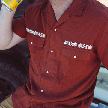 Seager Whippersnapper Embroidered Shirt - Red Clay