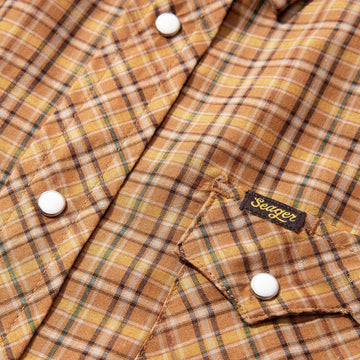 Seager Sawtoof Shirt - Gold Mini Check Plaid