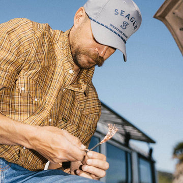Seager Sawtoof Shirt - Gold Mini Check Plaid
