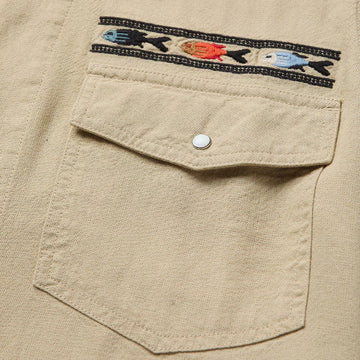 Seager Whippersnapper Embroidered Shirt - Dry Hay