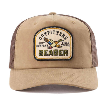 Seager Outfitters Wax Trucker Snapback Hat - Brown