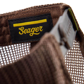 Seager Outfitters Wax Trucker Snapback Hat - Brown