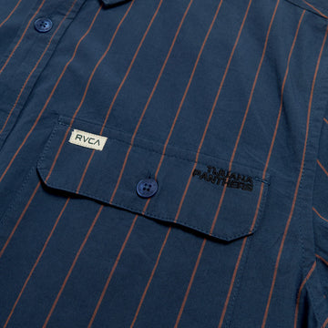 RVCA TJP Dayshift Stripe Shirt - Moody Blue
