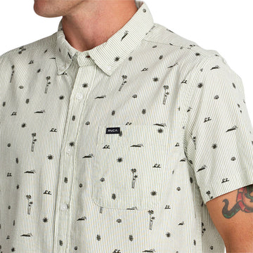 RVCA Thatll Do Seersucker Shirt - Ranger Green